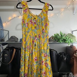 Lapis Midi Dress Yellow and Aqua